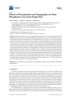 Effects of Precipitation and Topography on Total Phosphorus Loss