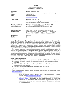 HUN 4221 Spring 2016 Syllabus - Food Science and Human Nutrition