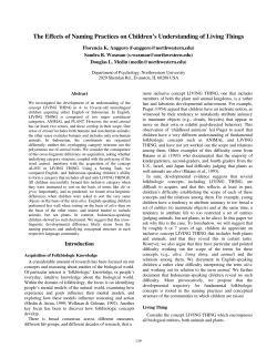 The Effects of Naming Practices on Children`s