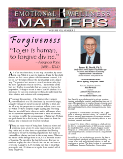1. Forgiveness-To err is Human, to Forgive Divine