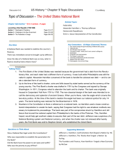 Topic of Discussion &ndash; The United States