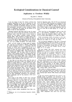 Ecological Considerations in Chemical Control: Implications to