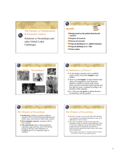 Solutions to Sweatshops and other Global Labor Challenges