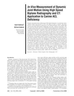 In-Vivo Measurement of Dynamic Joint Motion Using High Speed