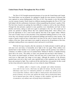 Prisoner Parole during the War of 1812