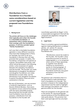 Distributions from a foundation to a founder