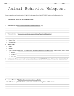Animal Behavior Webquest