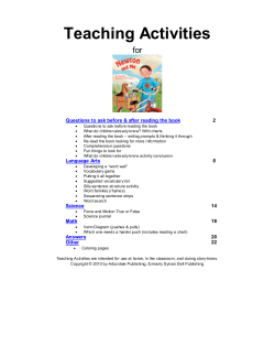 Teaching Activities - Arbordale Publishing