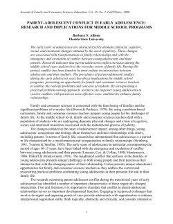 Parent-Adolescent Conflict in Early Adolescence