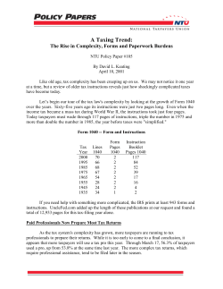 A Taxing Trend - National Taxpayers Union
