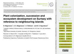 Plant colonization, succession and ecosystem development