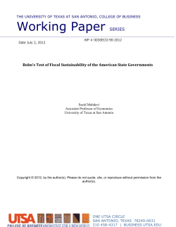 (2012), "Bohn`s Test of Fiscal Sustainability of the American State
