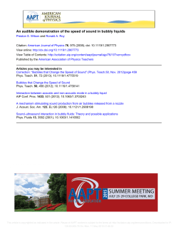 An audible demonstration of the speed of sound in bubbly liquids