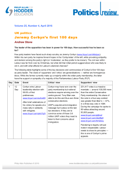 Jeremy Corbyn`s first 100 days
