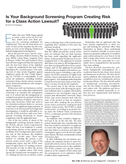 Is Your Background Screening Program Creating Risk for a Class