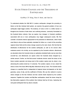 STATIC STRESS CHANGES AND THE TRIGGERING OF