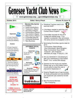 DEADLINE for the next NEWSLETTER is October 10 E