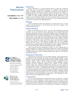 Bovine Tuberculosis - The Center for Food Security and Public Health