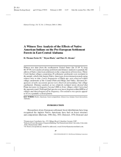 A Witness Tree Analysis of the Effects of Native American Indians on