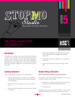 CREATING CHARACTERS FOR ANIMATION