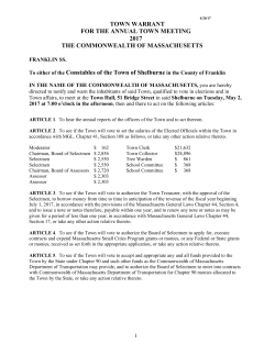 Town Meeting Warrant