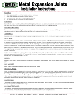 Installation Instructions - Metal Expansion Joints - Flex-Weld