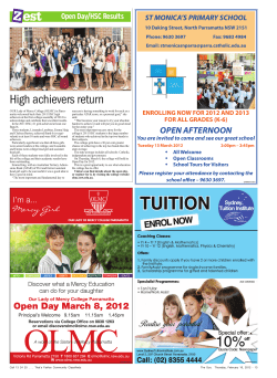 High achievers return - Our Lady of Mercy College Parramatta