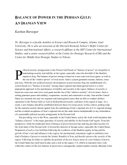 BALANCE OF POWER IN THE PERSIAN GULF