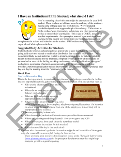 I have an IPPE Student Institutional