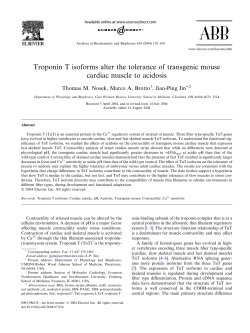Troponin T isoforms alter the tolerance of transgenic mouse cardiac