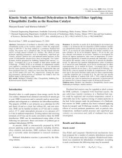 Kinetic Study on Methanol Dehydration to Dimethyl