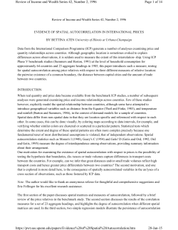 Evidence of Spatial Autocorrelation in International Prices