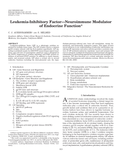 Leukemia-Inhibitory Factor—Neuroimmune Modulator of Endocrine