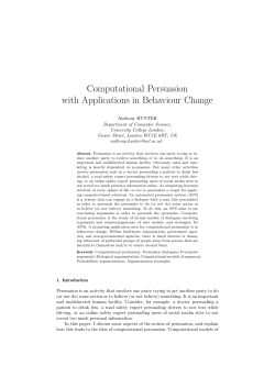 Computational Persuasion with Applications in Behaviour Change