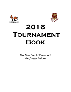 2016 Tournament Book - Fox Meadow Country Club