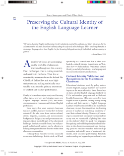 "Preserving the Cultural Identity of the English Language