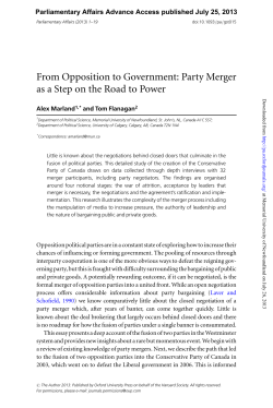 Party Merger as a Step on the Road to Power