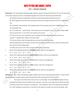 IBPS PO`s PRELIMS MODEL PAPER