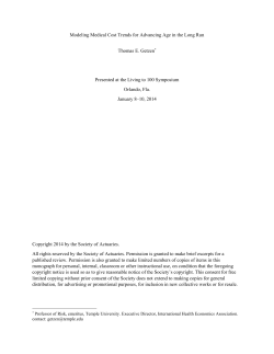 Modeling Medical Cost Trends for Advancing Age in the Long Run 1