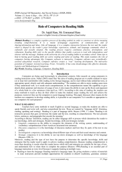 Role of Computers in Reading Skills