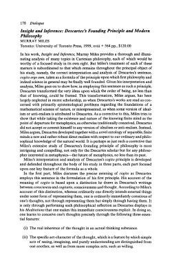 Insight and Inference: Descartes`s Founding Principle and Modern