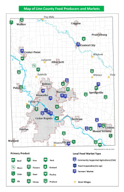 Map of Linn County Food Producers and Markets