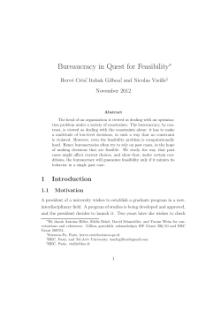 Bureaucracy in Quest for Feasibility