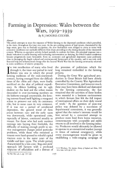 Farming in Depression: Wales between the Wars, 1919-1939