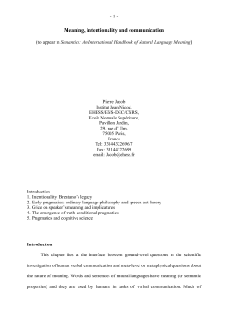 Meaning, intentionality and communication