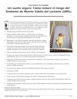 C&oacute;mo reducir el riesgo del S&iacute;ndrome de Muerte S&uacute;bita del Lactante