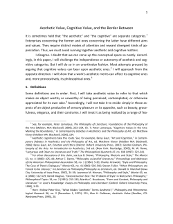 Aesthetic Value, Cognitive Value, and the Border