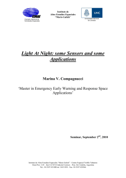 Light At Night: some Sensors and some Applications