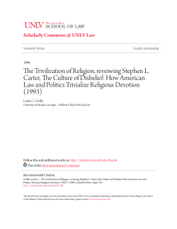 The Trivilization of Religion, reveiwing Stephen L. Carter, The