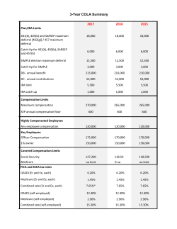 3-Year COLA Summary 2017 2016 2015